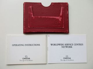Omega Vintage Card Holder & 2 Booklets / Operating Instructions Cal.  1424 / 1438
