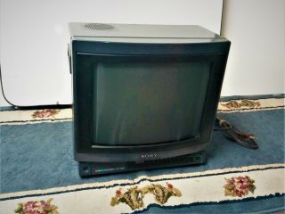 Vintage Sony Trinitron Kv - 1367 Portable Retro Gaming Television 1988