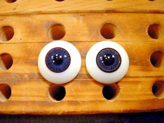 A Pair Vintage Solid Glass Eyes Size 24 Mm Teady Bear Taxidermy Age 1910 Art 913