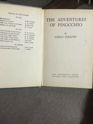 The Adventures Of Pinocchio Carlo Collodi Vintage Childrens Book 1961 3