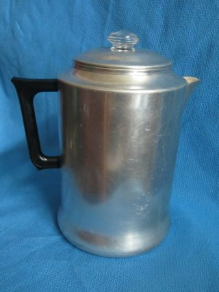 Vintage Large 16 Cup Aluminum Coffee Maker Percolator Pot Stove Top Cabin / Camp
