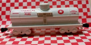 Vintage Marx O Gauge Train Car - Chemical Rocket Fuel Tanker White Red Lettering
