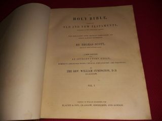Fine Bindings Volume 1Holy Bible By Thomas Scott,  1812.  Full Leather Bound. 3