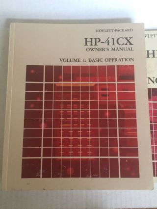 Hewlett - Packard Hp - 41cx Manuals Volume 1 And 2 And Surveying Pac Guc