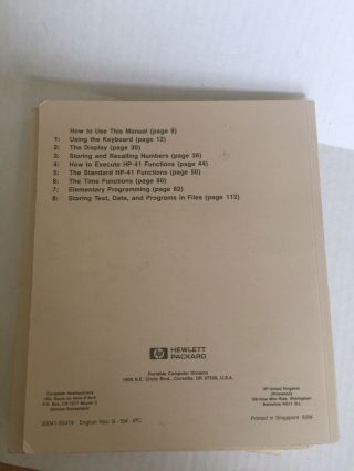 Hewlett - Packard HP - 41CX Manuals Volume 1 and 2 And Surveying PAC GUC 5