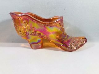 Vintage Mosser Carnival Marigold Glass Shoe