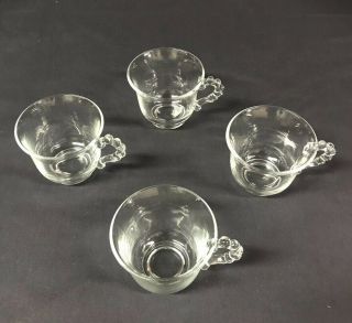 Set Of 4 Vintage Imperial Candlewick Clear Glass Footed Punch Cups - 2 - 3/4” Tall