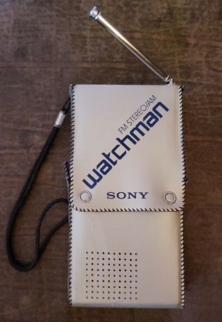 Vintage Sony 1984 Watchman Walkman Portable Tv Fd - 30a,  Case