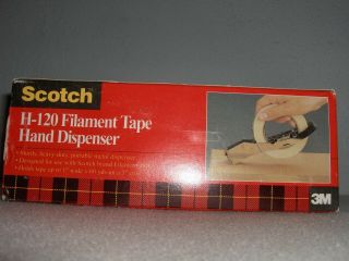 Vintage 1993,  Filament Tape Hand Dispenser Scotch Model H - 120 Box Inst.