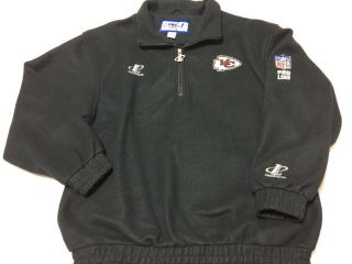 Vtg Kansas City Chiefs Football Logo Athletic Nfl Pro Line Fleece Jacket L Black
