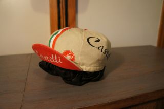 Vintage Castelli Cycling Bike Hat Cap Racing Bicycle Kit Painters Brim Vtg