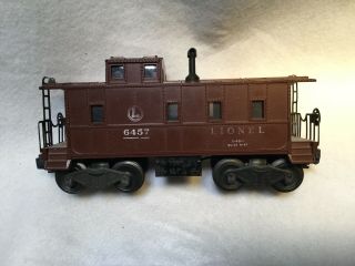 Vintage Lionel Trains O Gauge Lighted Brown Deluxe Sp Type Caboose 6457