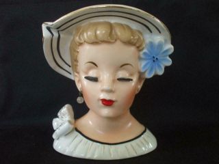 Vintage Relpo K962 Ceramic Lady Head Vase 4 - 3/4 " Tall