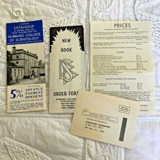 Vintage 1950 1960 Scientology Hubbard Uk College Brochure Book Order Form