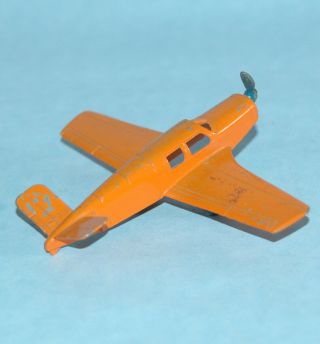 Vintage 1950 Tootsietoy U.  S.  A.  Beechcraft Bonanza Orange 4 1/4 " Wing