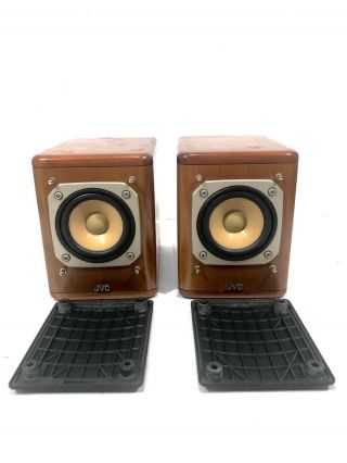 Vintage Jvc Sp - Ux7000 Bookshelf Speaker Set (2) Cherry Wood Micro Component 20w