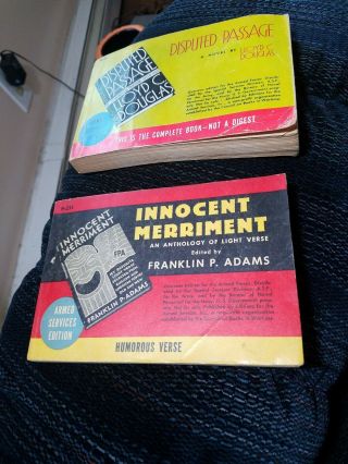 2 - Disputed Passage & Innocent Merriment Armed Services Edition Paperback Books