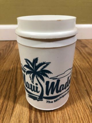 Vintage Aladdin 12 Oz Insulated Plastic Travel Coffee Mug Maui Madness Logo 2001