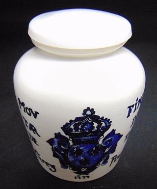 Vintage French Ceramic Dijon Jar Sarreguemines Digoin Pottery Vase Pot w/ 2 caps 5