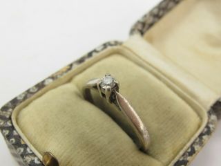 Vintage Sterling Silver 925 & 0.  10 Carat Diamond Solitaire Ring
