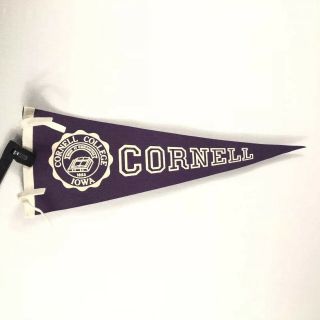 Vintage Cornell College Pennant Felt College Memorabilia Rare