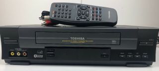 Toshiba 4 Head Vcr Vhs Player Recorder W - 528 W/ Remote & Cables