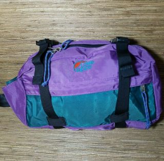 Vtg Lowe Alpine Purple Green Lumbar Fanny Pack Hiking Waist Travel Day Fest Bag