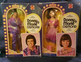 Vintage Mattel Donny And Marie Osmond Dolls In Boxes 9767/9768