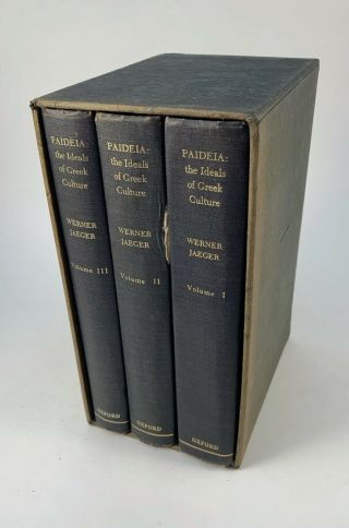 Paideia: The Ideals Of Greek Culture - 3 Volume Set 1962 By Werner Jaeger Set Box