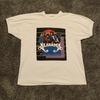Vintage 80s Alabama 1986 Live In Concert T - Shirt Size Xl Country Made In Usa