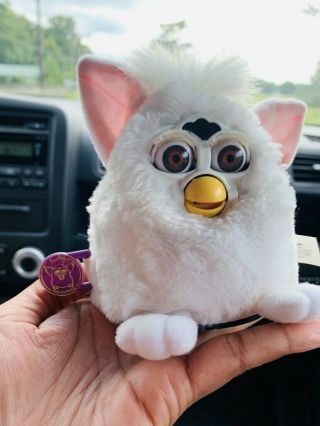 1999 Furby Baby White With Pink Ears Vintage Tiger Brand Model 70 - 940