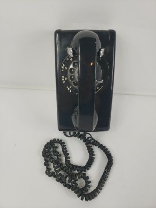 Vintage Western Electric Black Rotary Dial Wall Mount Phone.  Fast.