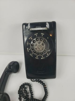 Vintage WESTERN ELECTRIC Black Rotary Dial Wall Mount Phone.  Fast. 2