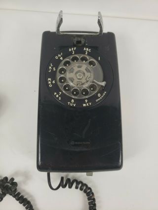 Vintage WESTERN ELECTRIC Black Rotary Dial Wall Mount Phone.  Fast. 7