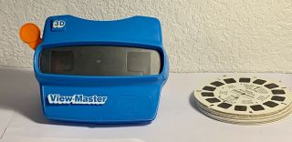 Vintage Blue Viewmaster 3d View - Master Viewer Toy With 9 Reels,