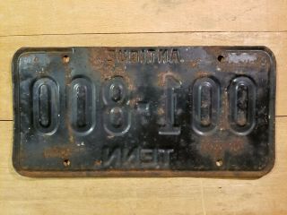 1960 ' s Vintage Antique Tennessee Car License Plate 001 - 800 4