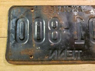1960 ' s Vintage Antique Tennessee Car License Plate 001 - 800 5