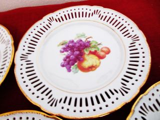 5 Vtg.  Schwarzenhammer Bavaria Luncheon Salad Reticulated Plates 7 7/8 "