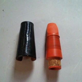 Old Vintage German Oehler Clarinet Mouthpiece And Leather Cap