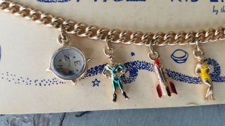VINTAGE Space Kid Ette Space Charm Bracelet by the House of Charms - On Card 3
