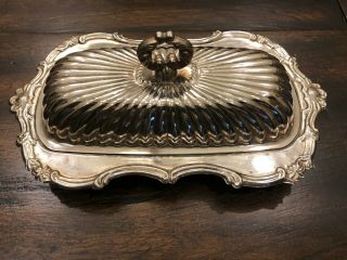 Vintage Leonard Silverplated 1/4 Pound Butter Dish With Glass Liner