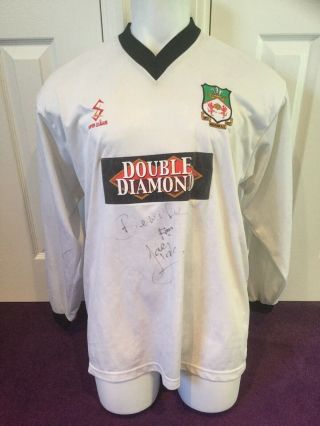 Match Worn Issued Vintage Wrexham Wales Player Shirt Signed Joey Jones