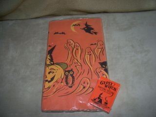 Vintage Halloween Paper,  Table Cloth And Gypsy Witch Playing Cards
