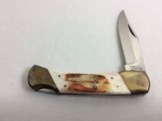 Vintage Parker Imai K - 139 Seki,  Japan Lock Back Knife Stag Handle Very