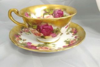 Vintage Royal Chelsea 3983 Tea Cup And Saucer Fine Bone China - Golden Rose
