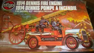 Airfix 6442 Dennis Fire Engine Truck Model Car Mountain 1/32 Vintage Comp