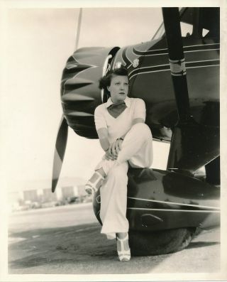 Ruth Chatterton Candid Stinson Airplane Vintage 1930s Lippman Photo