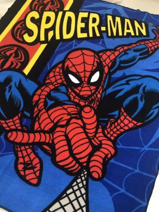 Vintage Blanket,  SPIDERMAN,  Twin Size Bed,  WELL KEPT - GIANT BRIGHT COLORS 3