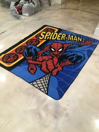 Vintage Blanket,  SPIDERMAN,  Twin Size Bed,  WELL KEPT - GIANT BRIGHT COLORS 5
