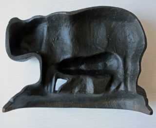 Vintage Cast Iron Mother BLACK BEAR AND CUB Doorstop/Bookend 4